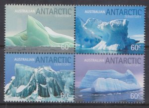 AUSTRALIAN ANTARCTIC TERRITORY - 2011 ICEBERGS - BLOCK OF 4 SE-TENANT MINT NH