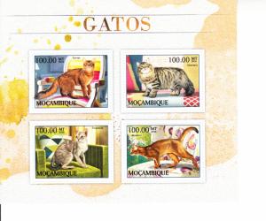 2016 Mozambique Cats MS4 (Scott NA) MNH