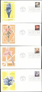 #3478-81 Four Flowers Farnam FDC Set