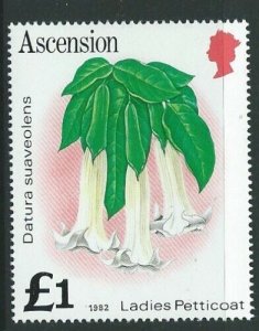 ASCENSION SG295bw 1981 £1 WITH IMPRINT DATE  WMK CROWN TO LEFT  MNH