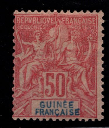 French Guinea Scott 14 MH* 1892 Perf 14x13.5 CV$47.50