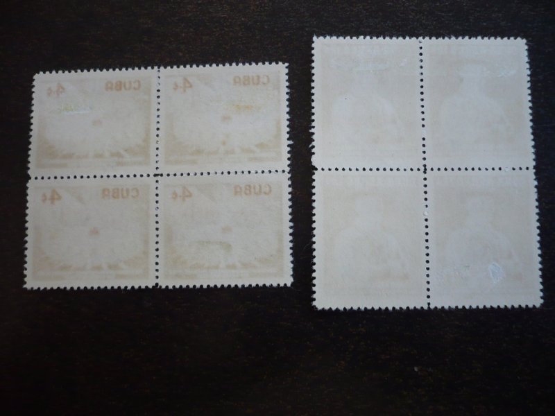 Stamps - Cuba - Scott# 565,C152 - Mint Hinged Set of 2 Stamps in Blocks of 4