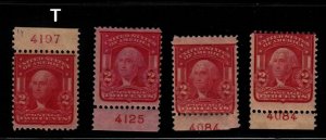 1903 Sc 319 MHR plate number singles, Hebert CV $22.50 each