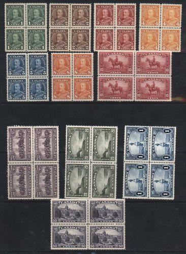 Canada #217 - #227 VF/NH Block Set