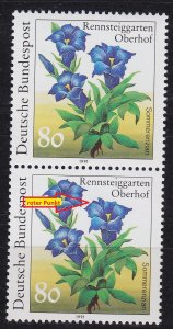 GERMANY BUND [1991] MiNr 1507 F18 I 2er ( **/mnh ) [01] Blumen Plattenfehler