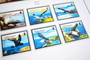 COLOR PRINTED ALDERNEY 1983-2018 STAMP ALBUM PAGES (80 illustrated pages)