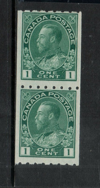 Canada #123 Mint Fine Original Gum Hinged Coil Pair