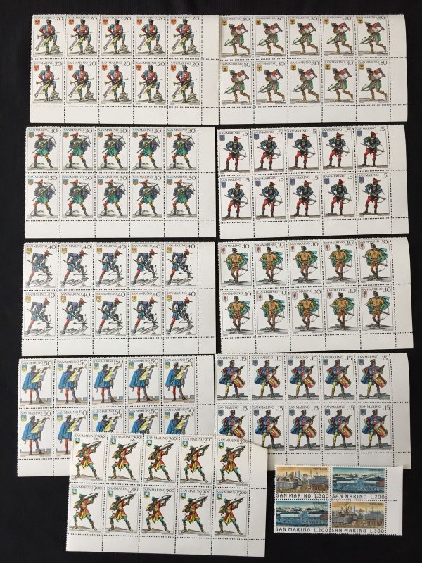 San Marino Art Europa Airs Blocks MNH Used (Apx 800 Stamps) HP1348