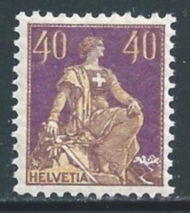 Switzerland #136a NH 40c Seated Helvetia - Designer's Name In Full - Gra...