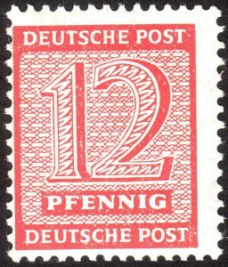 1945, Germany West Saxony 12pfg, MNH, Mi 132