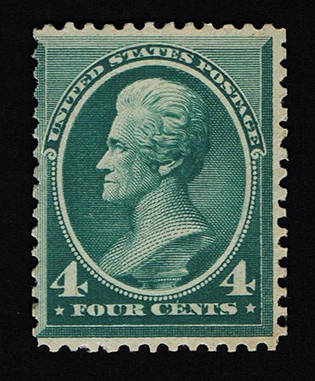 AFFORDABLE GENUINE SCOTT #211 EXPERTLY REGUMMED NH 1883 BLUE GREEN ABNC PRINTING