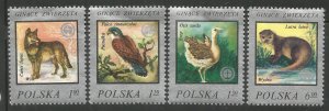 POLAND 2215-2218  HINGED, WILDLIFE PROTECTION