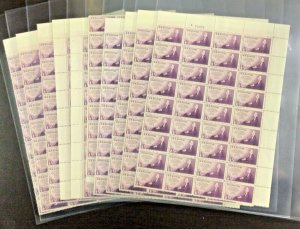 738 Mother's Day, Flat Press MNH 3 c Lot of 10 partial sheets of 36 stamps