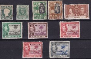 Gambia QV/KGV/KGVI Mint Collection (10) MH BP16086
