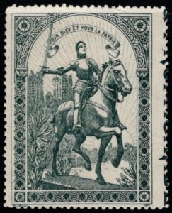 1914 WW One France Delandre Poster Stamp Joan of Arc For God and for Country