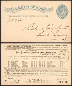 Canada QV 1c Postal stationery