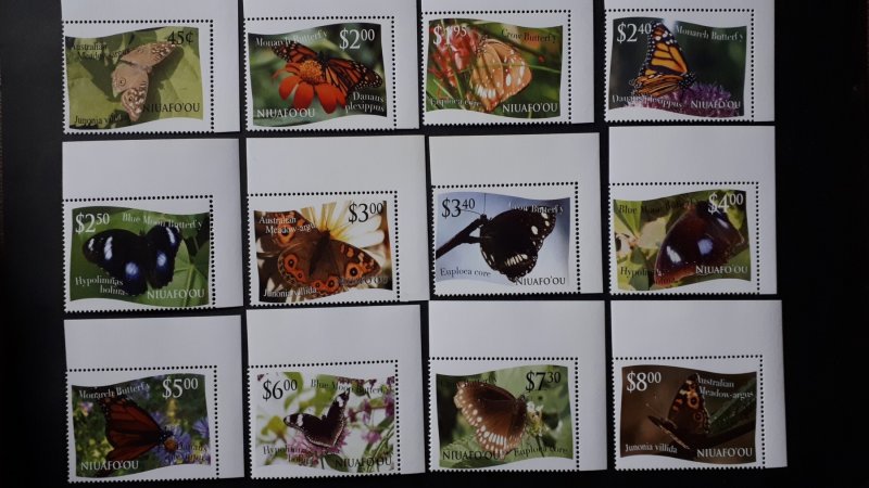 Tonga - Niuafoou - Butterflies ** MNH complete set with tabs