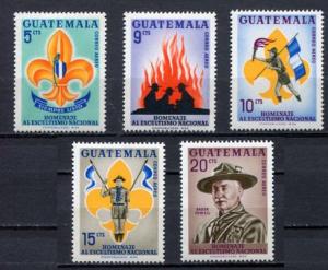 GUATEMALA SC#C328-332 Boy Scout Emblem and Sir Baden Powell (1966) MNH