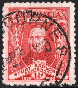 Australia SC#104 1½d Centenary of Sturt's Exploration (1930) Used