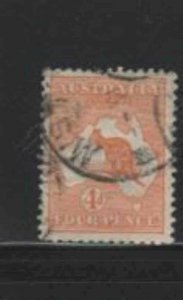 AUSTRALIA #6 1913 4p KANGAROO F-VF USED a