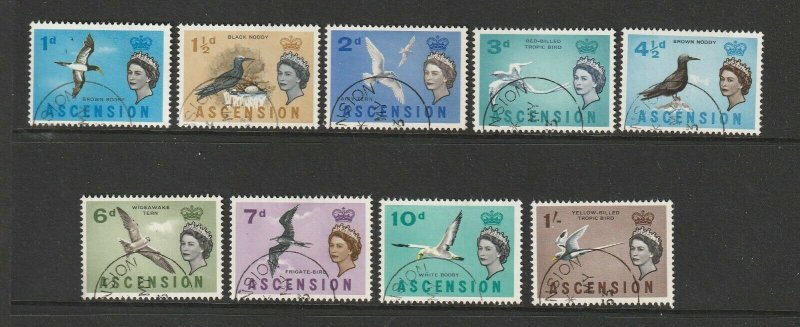  Ascension, 1963 Birds short set to 1/- FU SG 70/8