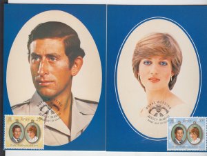 Jersey 1981 Prince Charles & Diana set 2 Maxicard