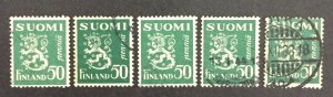 Finland 1932 #164, Wholesale lot of 5, Used, CV $2.25