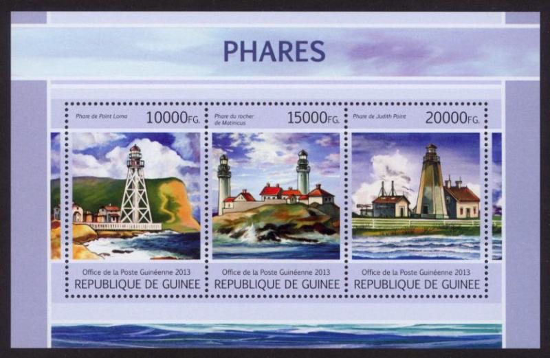 Guinea - New Issue - MNH Lighthouses (M/S)