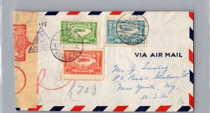 1941 Kaboul Afghanistan Registered Airmail Censor Cover To New York City NY USA