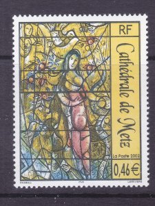 France 2904 MNH 2002 Metz Cathedral Stained Glass Issue Very Fine