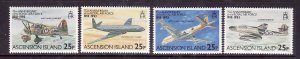 Ascension-Sc#561a-d- id9-unused NH stamps from the Souvenir sheet-RAF-Planes-Mil