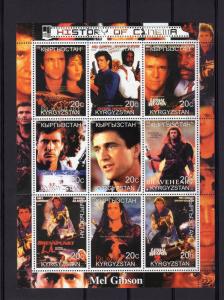 Kyrgyzstan 2000 MEL GIBSON-BRAVEHEART SCOTTISH WARRIOR Sheetlet (9) Perforated