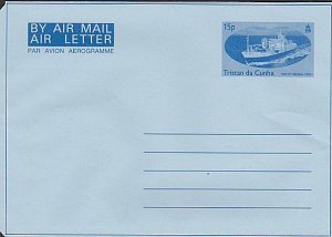 TRISTAN DA CUNHA 15p aerogramme - RMS St Helena - unused....................L453