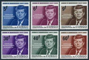 Congo DR 514-519,520,MNH.Michel 207-212,Bl.6. President John F.Kennedy,1964.