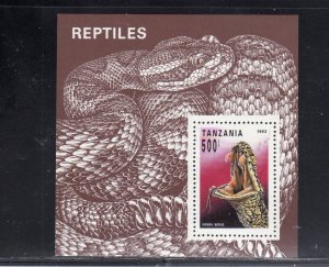 TANZANIA #1135 1993 REPTILES MINT VF NH O.G S/S aa