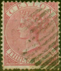 Ceylon 1867 3d Carmine-Rose SG62 P.14 Fine Used