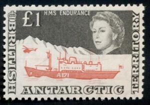 BRITISH ANTARCTIC TERR #24, £1 black & rose red, og, NH, VF, Scott $160.00