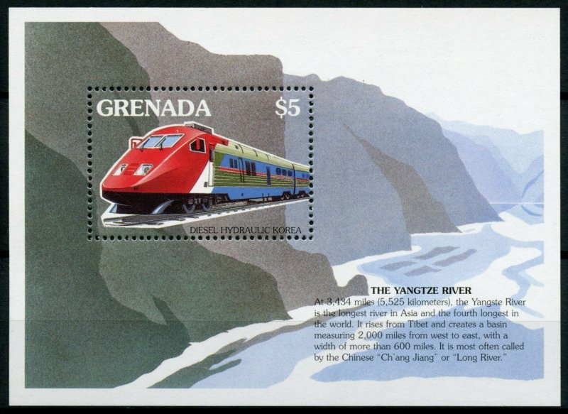 Grenada 1995 MNH Trains World 1v S/S I Railways Züge Trenes Treni Chemin de Fer