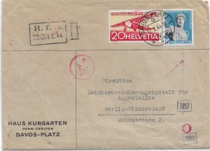 Davos, Switzerland to Berlin, Germany 1944 Airmail, Censored (C5658)