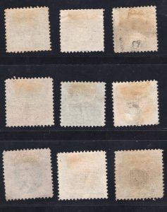 MOMEN: US STAMPS #112-113,115-117,119-122 USED LOT #80179