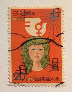 Japan 1975 Scott 1215 used - 20y,  IWY emblem,  International Women's Year