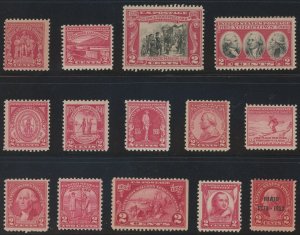 USA 32 x diff mint 2 cent Reds - Cat $???