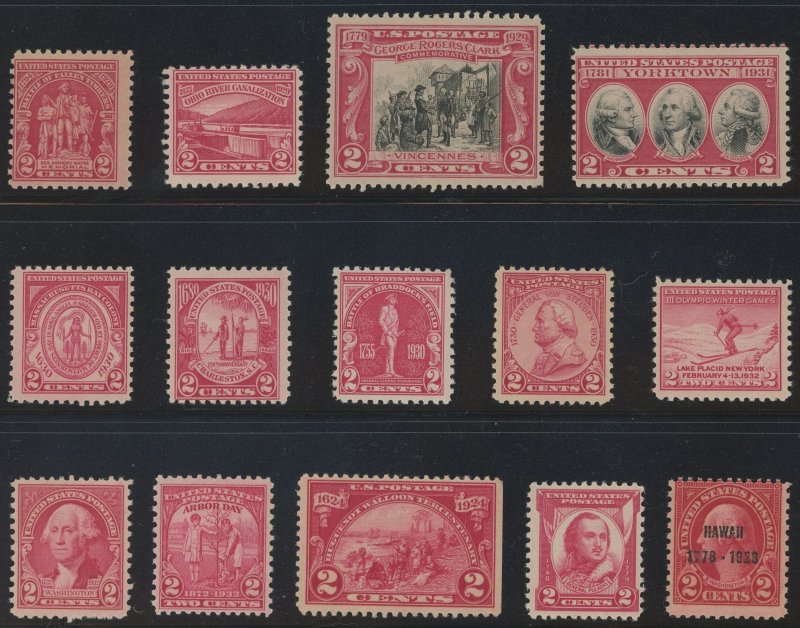 USA 32 x diff mint 2 cent Reds - Cat $???