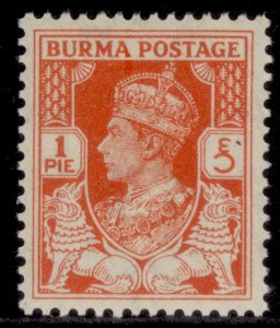 BURMA GVI SG18b, 1p red-orange, M MINT.