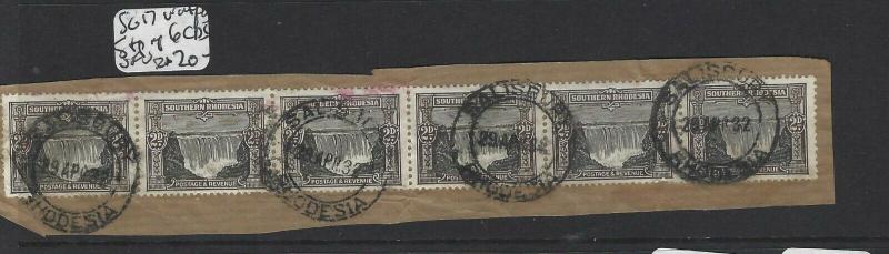 SOUTHERN RHODESIA (P2002B)  WATERFALLS 2D  STRIP OF 6   VFU