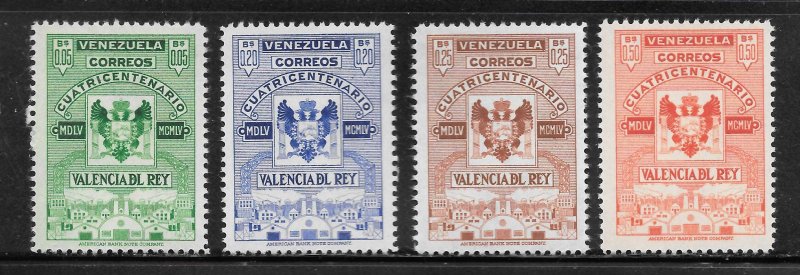 Venezuela Scott 669-72 Unused LHOG - 1955 Valencia del Rey Founding 400th