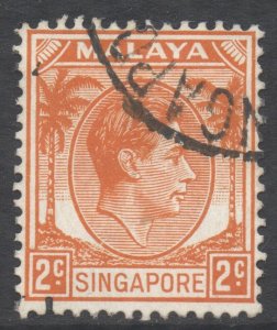 Singapore Scott 2 - SG2, 1948 George VI 2c Perf 14 used