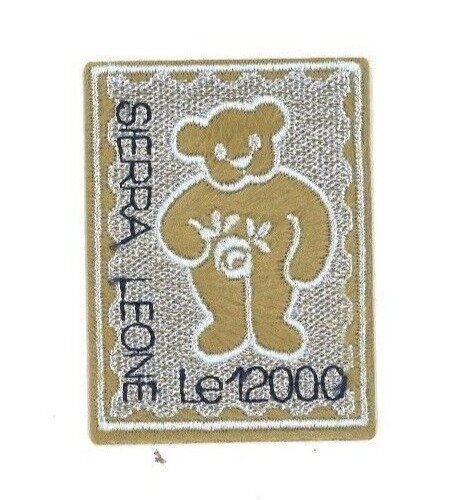 Sierra Leone 2003 -  Embroidered Cloth Teddy Bear Postage Stamp - MNH