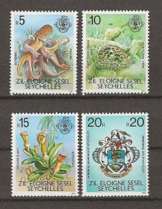 SEYCHELLES 1980/81 SG 13/16 Perf 13 MNH