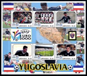 [78929] Grenada 2000 European Cup Football Soccer Team Yugoslavia Sheet MNH